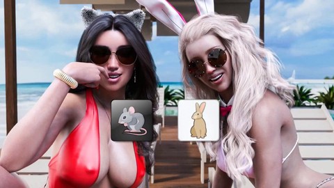 Busty blonde babe plays a sexy pron game