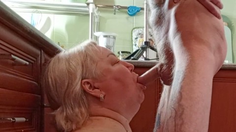 Swallowed, deep throat, in her mouth