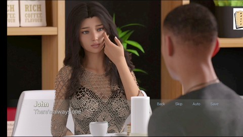 Teenagera bruna con grandi seni in un grande romanzo visivo hentai